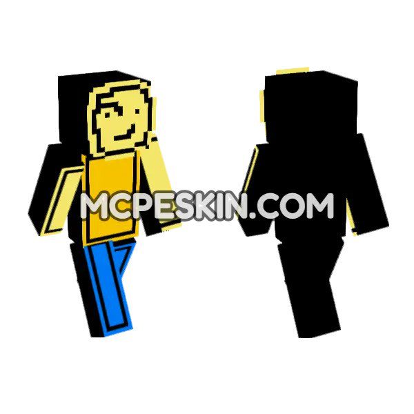 Yellow Blue Blocky Figure